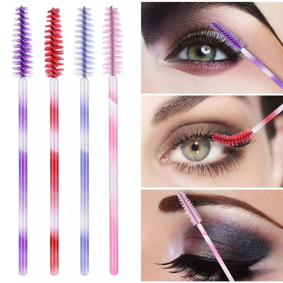 Dark Pink Mascara Brush 50pcs - Premier Nail Supply 