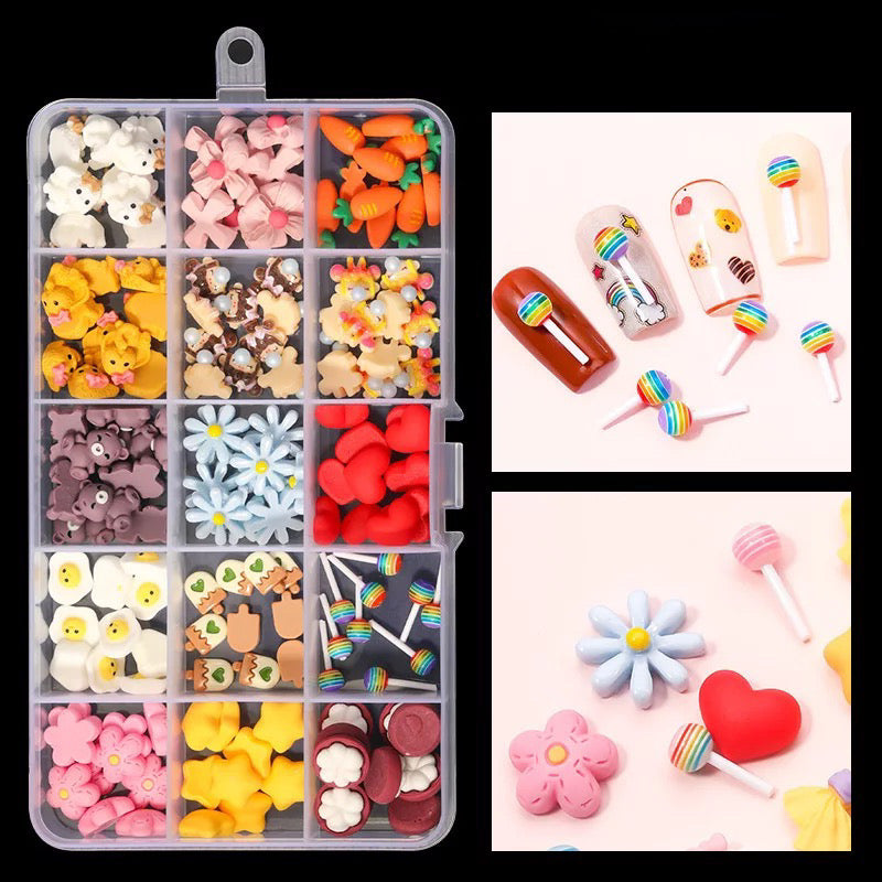 Lollipop Flowers 3D Resin Nail Charm #16502 - Premier Nail Supply 