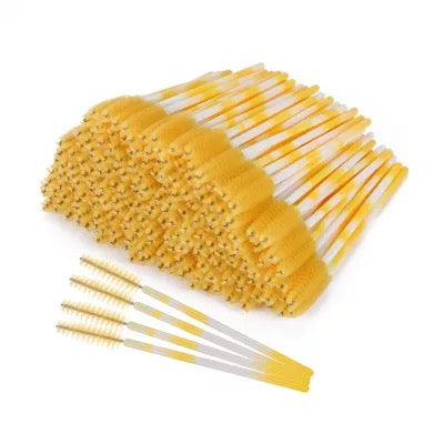 Yellow Mascara Brush 50pcs - Premier Nail Supply 