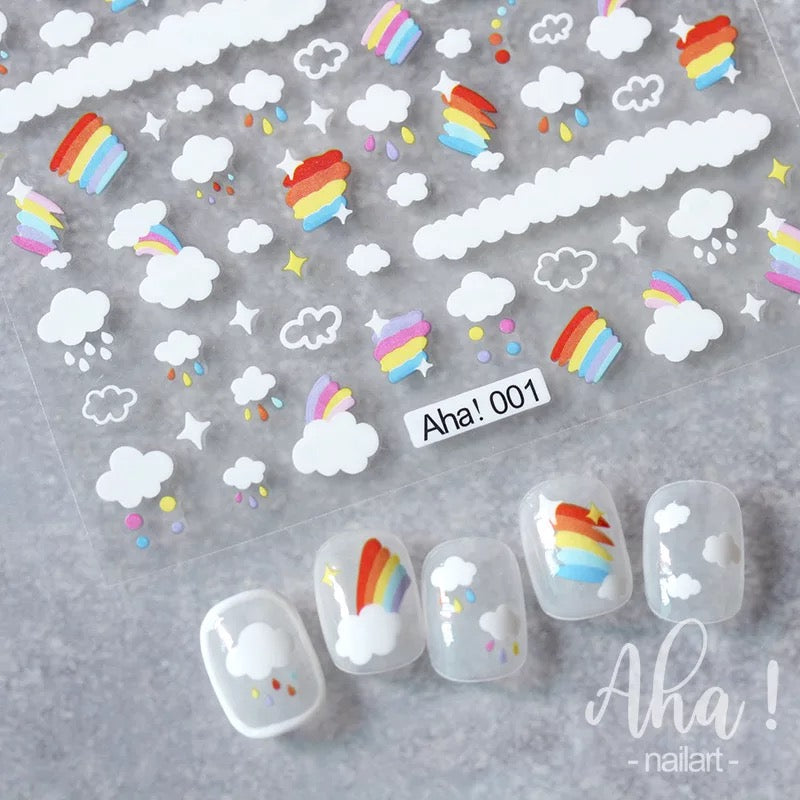 Rainbow & Clouds AHA001 - Premier Nail Supply 