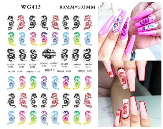 Colorful Dragons WG413 - Premier Nail Supply 