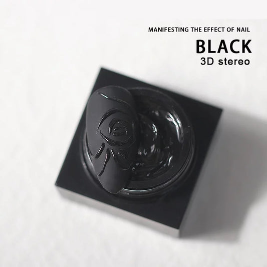 Black Gel Embossed Nail Art -#20630 - Premier Nail Supply 