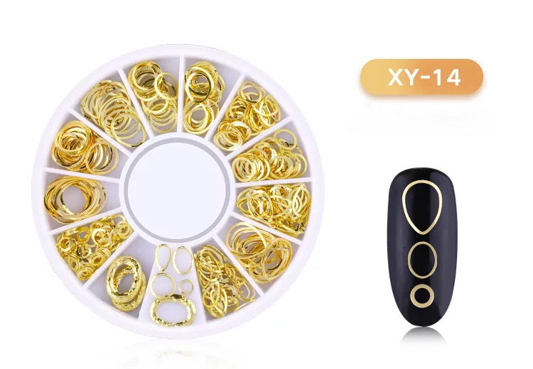 Gold Sequins Charms Circle XY14 - Premier Nail Supply 