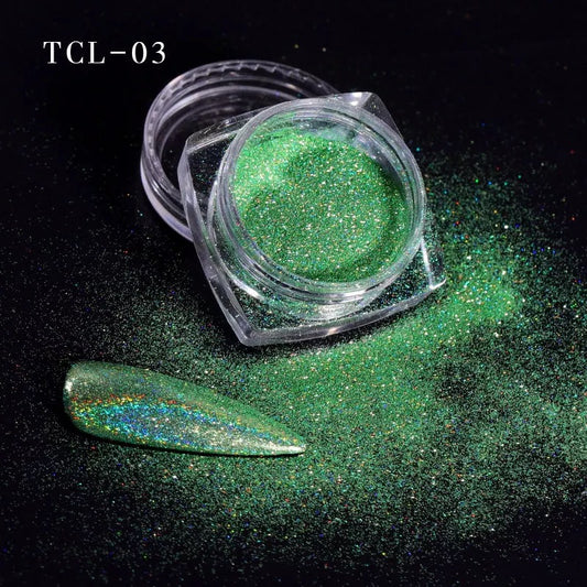 Magic Laser Bright Green Chrome Powder TCL03-46934 - Premier Nail Supply 