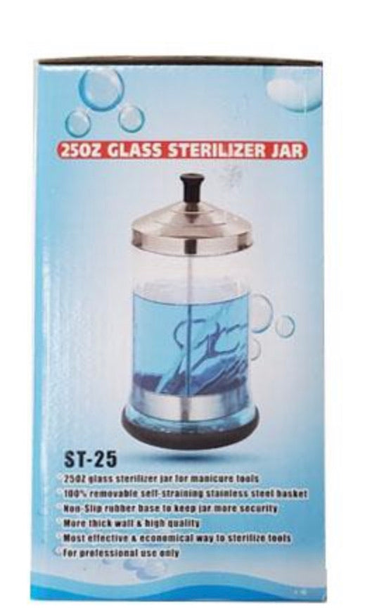 Glass Sterilizer Jar 25oz - #GSJ25 - Premier Nail Supply 