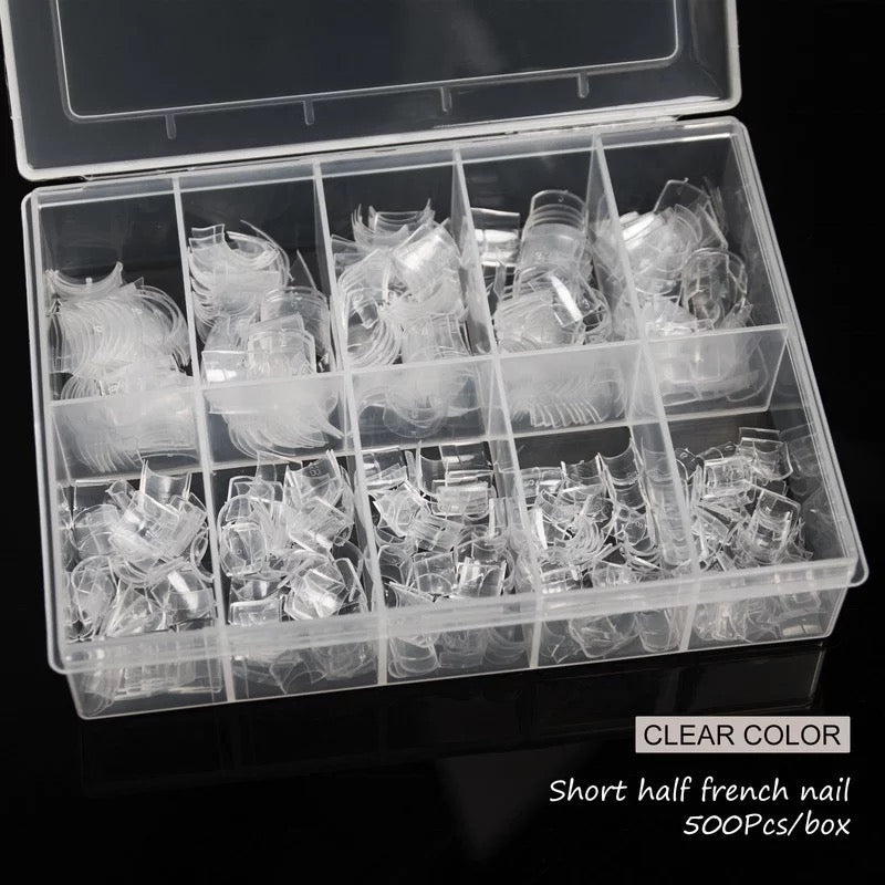 Transparent Half Cover French 500pcs - #TFT500 - Premier Nail Supply 