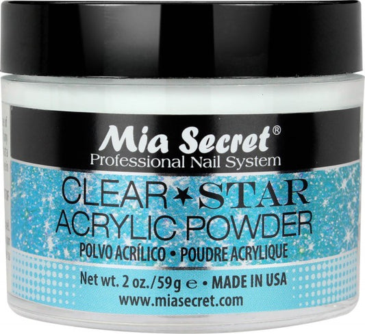 Mia Secret - Clear Stars Acrylic Powder 2OZ - #PL430C-STAR - Premier Nail Supply 
