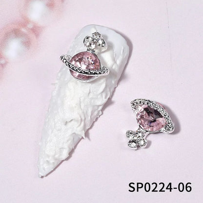Planet 3D Rhinestone Nail Charm Decoration 6pcs - Premier Nail Supply 