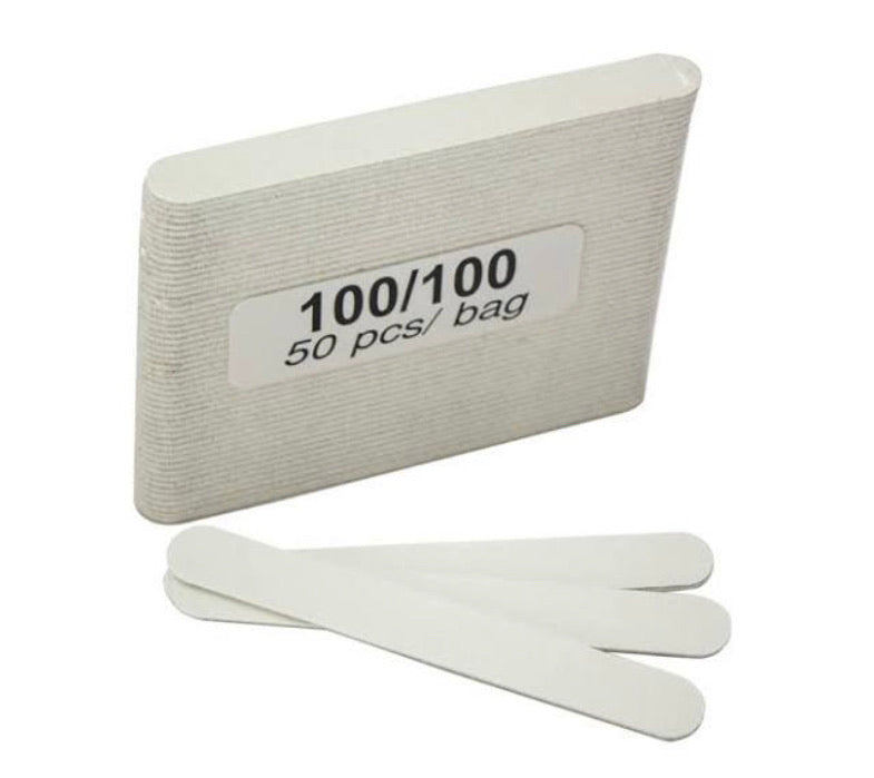 Disposable Nail Files 4"  Grit 100/100 ( 50pcs/pk ) - #70727 - Premier Nail Supply