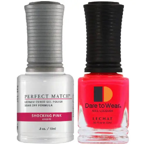 Lechat Perfect Match Gel Polish & Nail Lacquer - Shocking Pink 0.5 oz - #PMS045 - Premier Nail Supply 