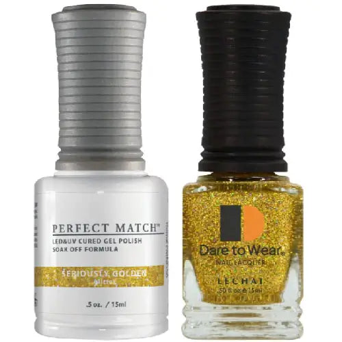 Lechat Perfect Match Gel Polish & Nail Lacquer -Seriously Golden 0.5 oz - #PMS56 - Premier Nail Supply 